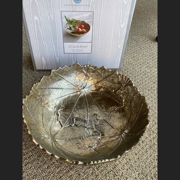 Martha Stewart 12” Park Leaves Collection Salad Bowl - Gold - Picture 5 of 12